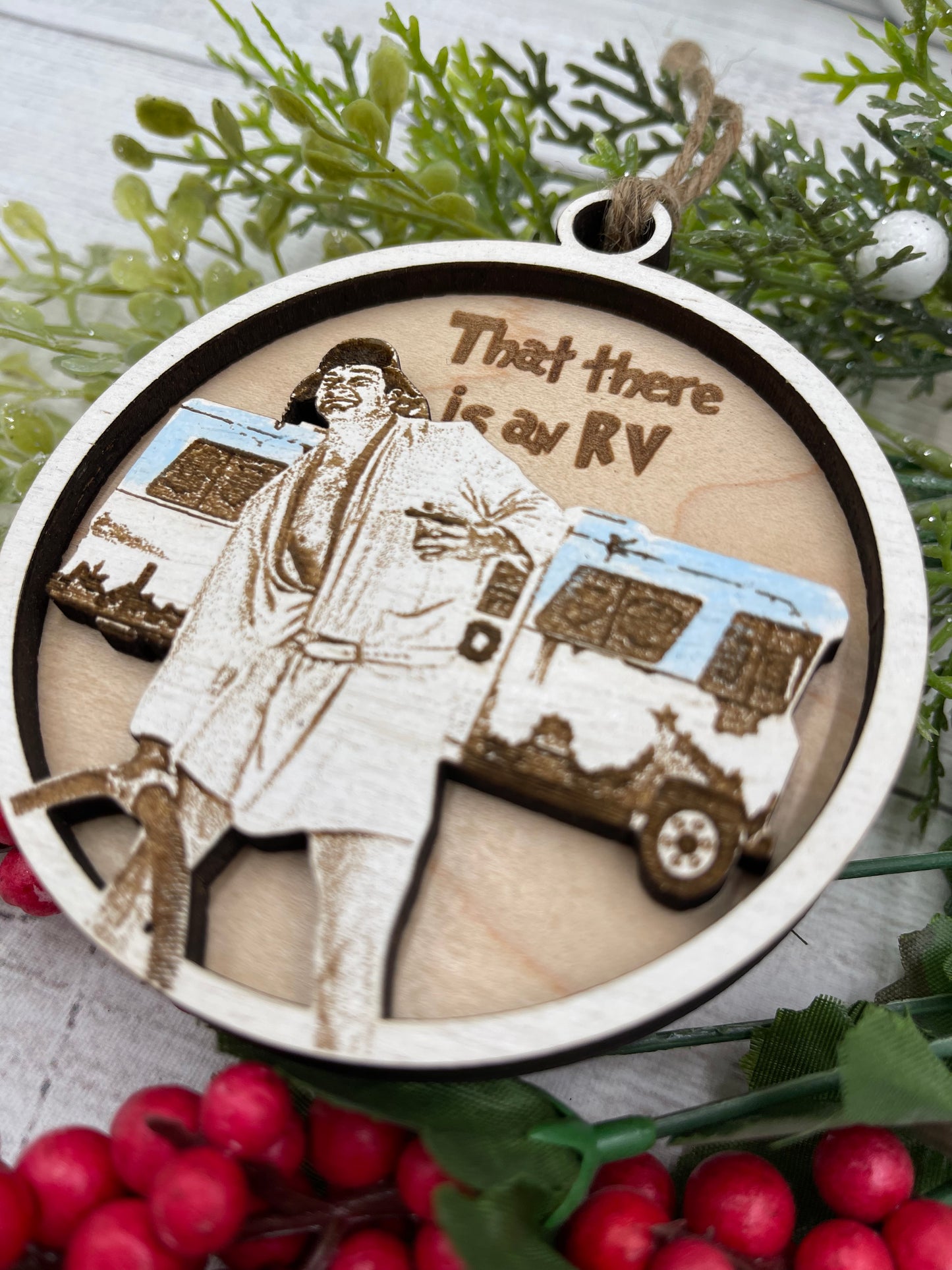 Christmas Vacation Inspired Cousin Eddie's RV Ornament - That There Is An RV - Bathrobe Sewer Dump Ornament