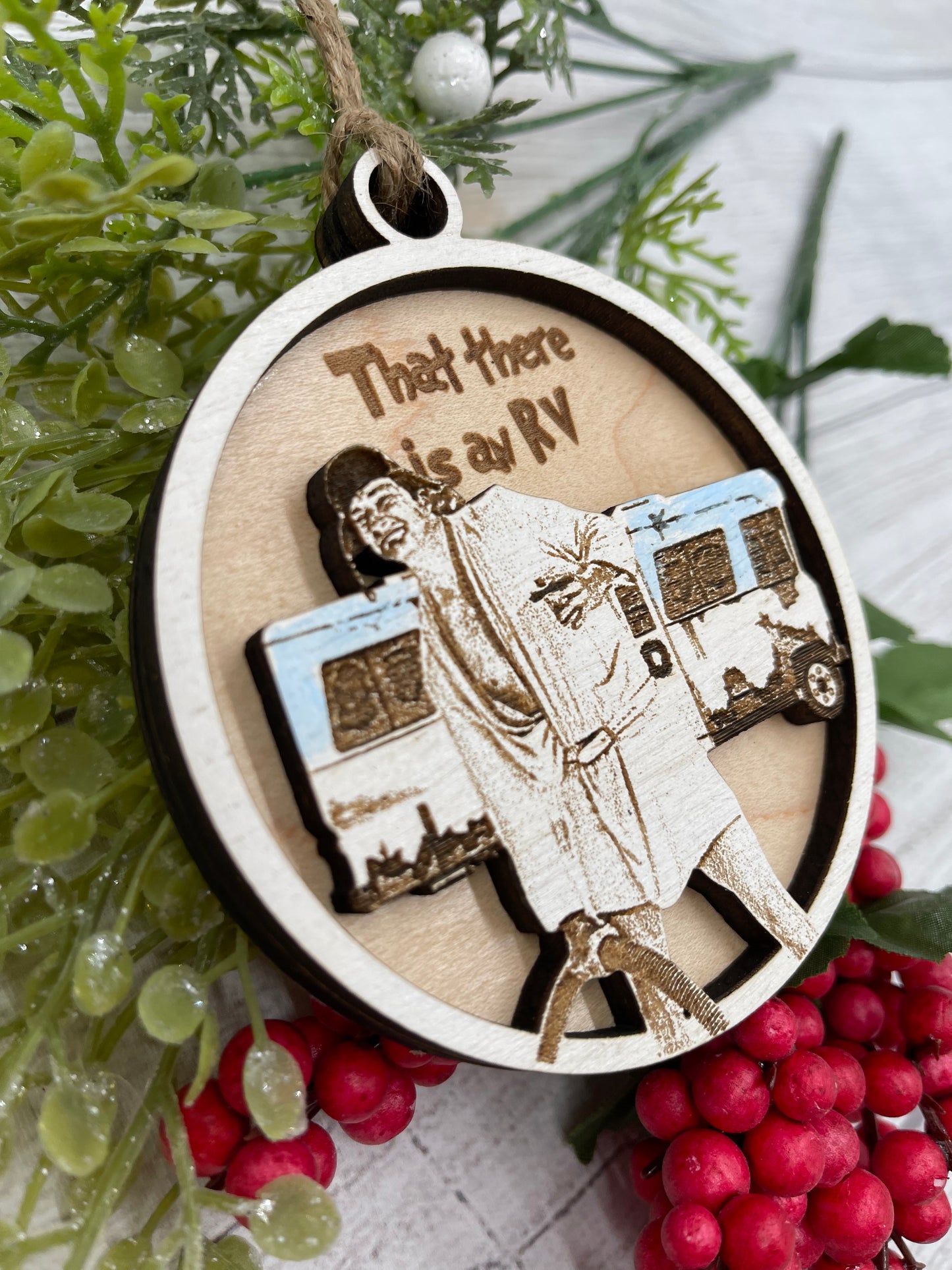 Christmas Vacation Inspired Cousin Eddie's RV Ornament - That There Is An RV - Bathrobe Sewer Dump Ornament
