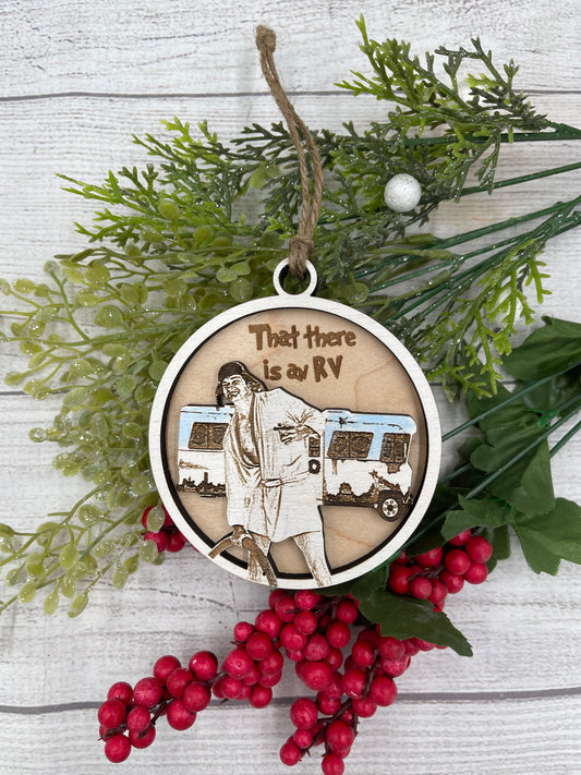 Christmas Vacation Inspired Cousin Eddie's RV Ornament - That There Is An RV - Bathrobe Sewer Dump Ornament