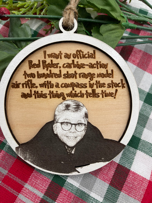 Christmas Story Inspired Ralphie Red Ryder Christmas Ornament