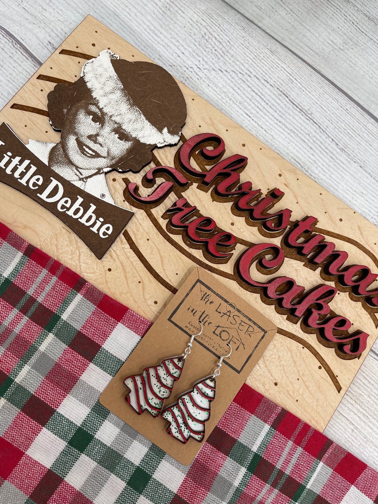 Christmas Tree Cake Earrings