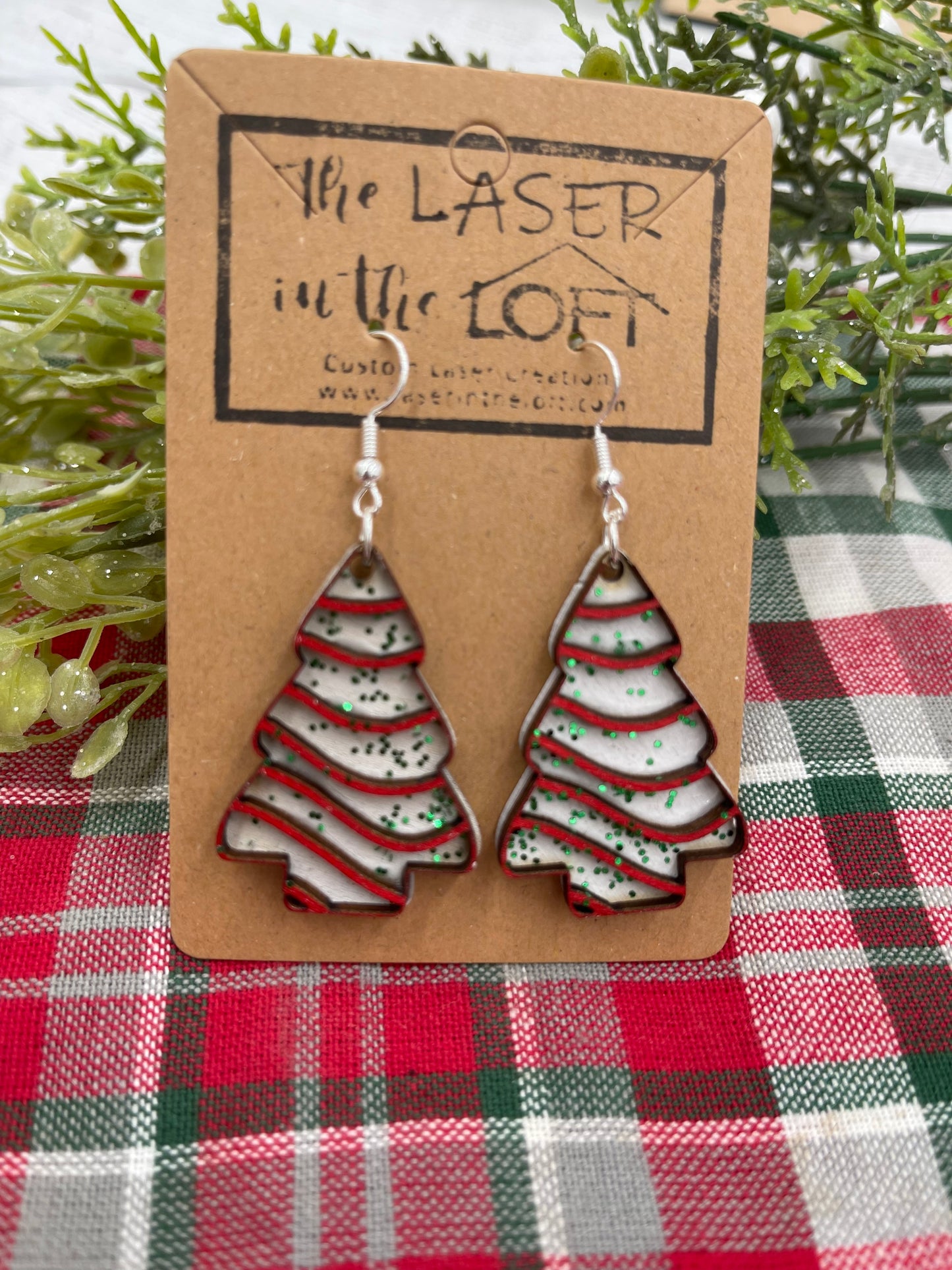 Christmas Tree Cake Earrings