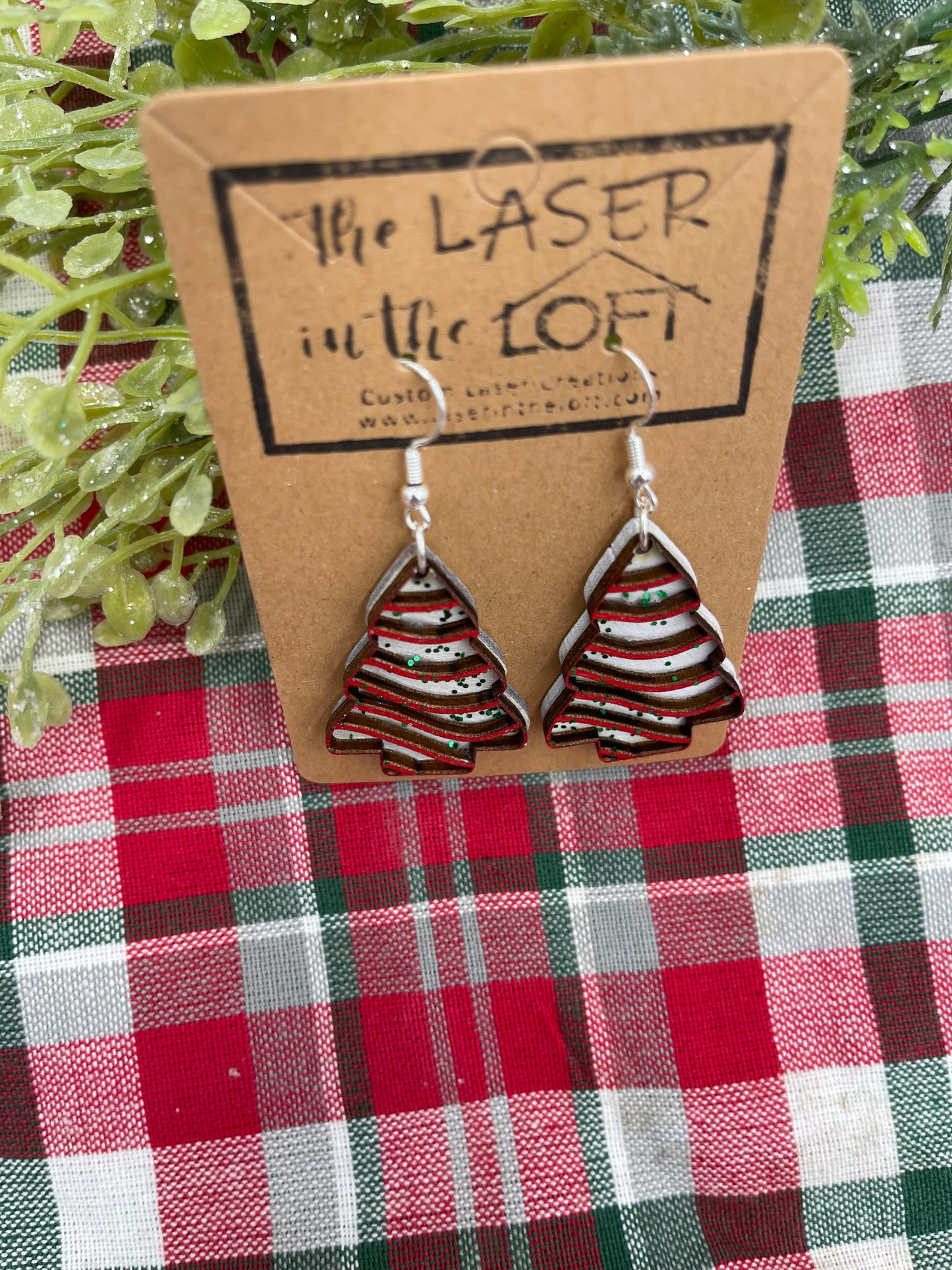 Christmas Tree Cake Earrings
