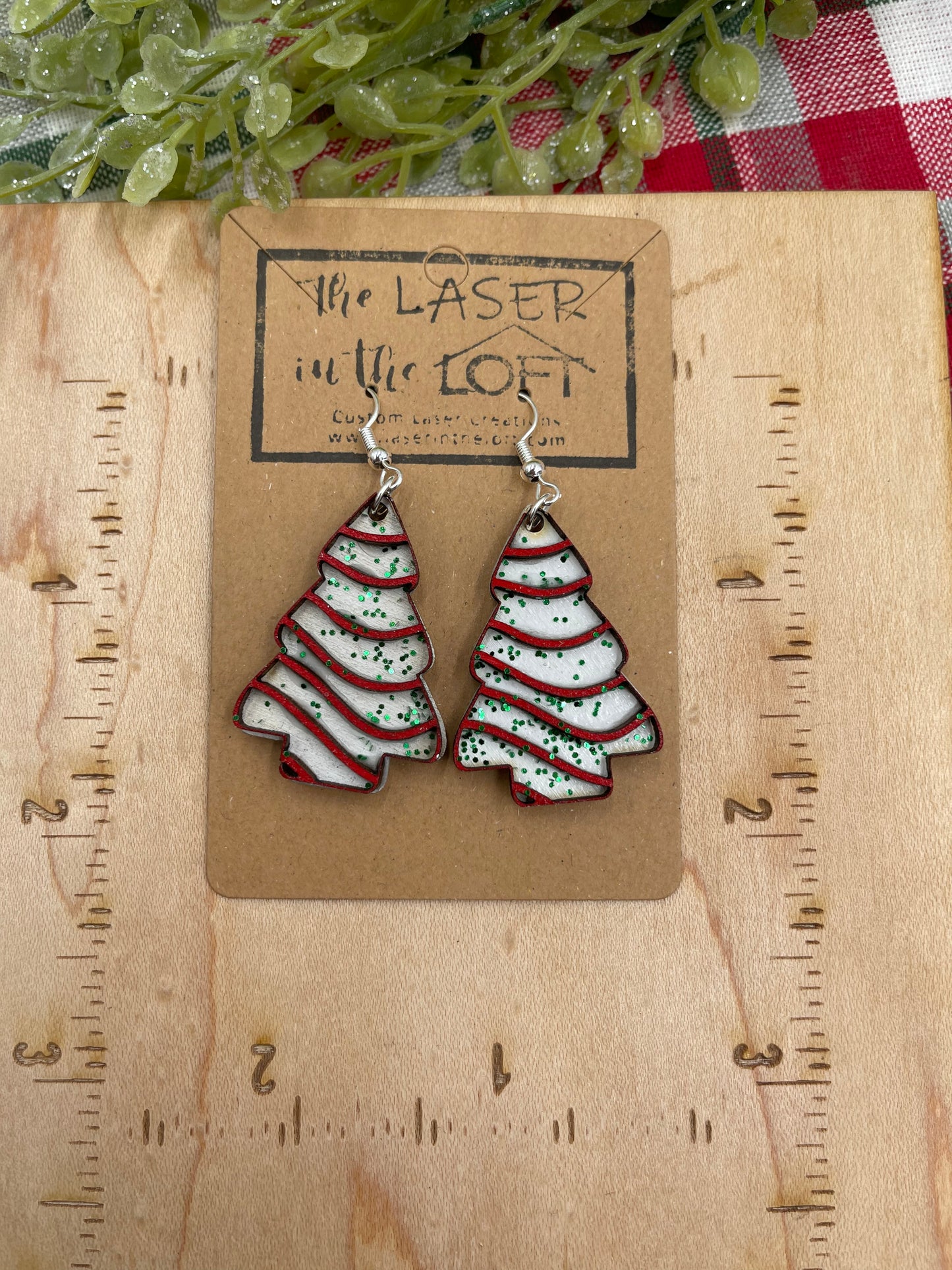 Christmas Tree Cake Earrings