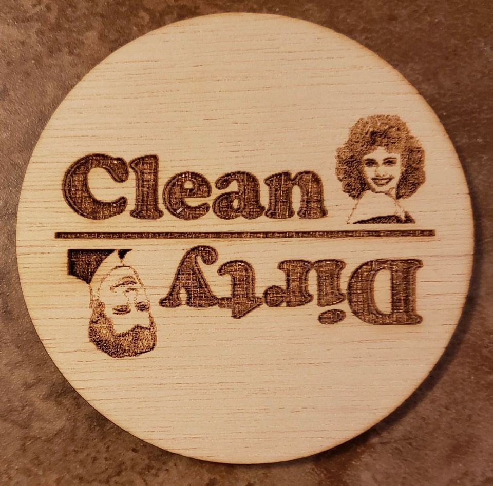 Dishwasher Magnet - Grease Inspired Sandy & Danny - Clean Dirty