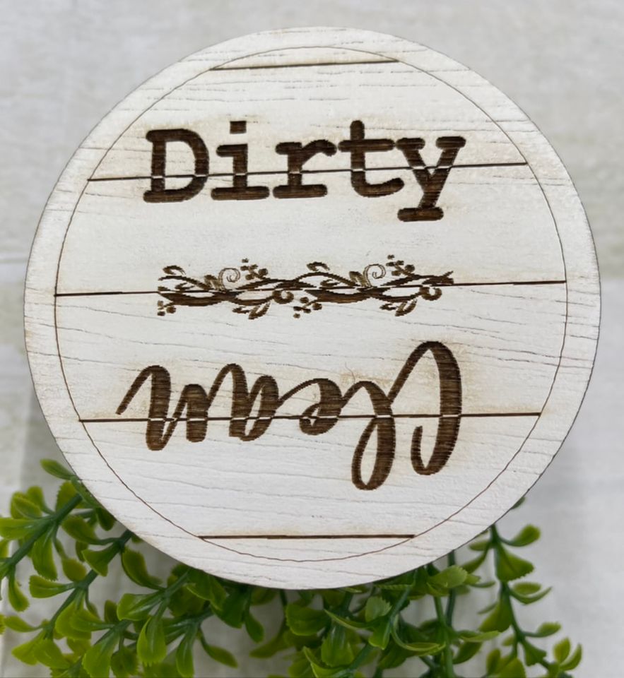 CLEAN DIRTY Farmhouse Inspired Dishwasher Magnet - Shiplap Look - Clean Dirty