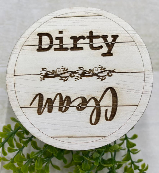 CLEAN DIRTY Farmhouse Inspired Dishwasher Magnet - Shiplap Look - Clean Dirty