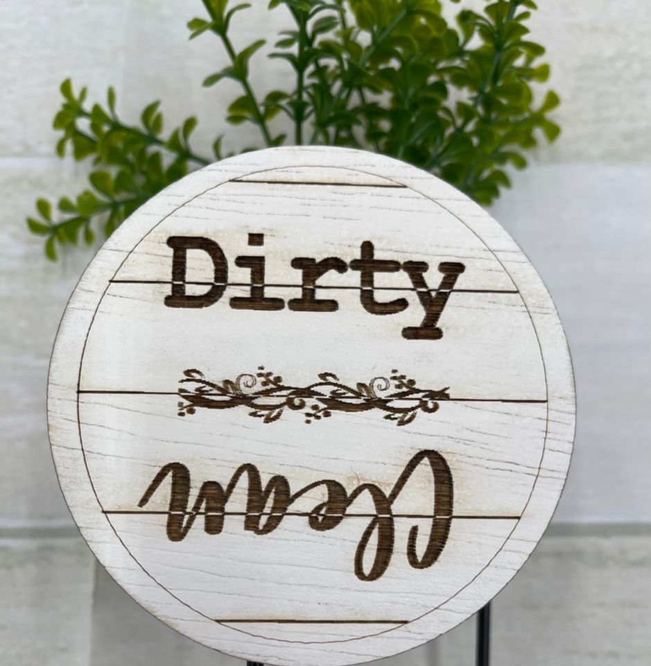 CLEAN DIRTY Farmhouse Inspired Dishwasher Magnet - Shiplap Look - Clean Dirty