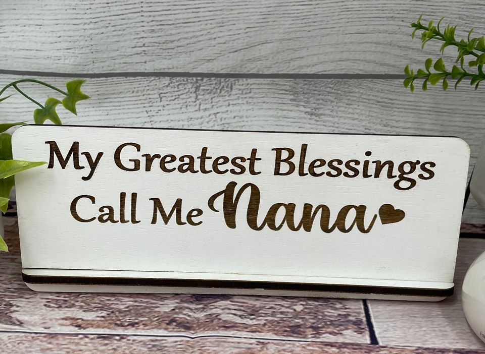 Nana Sign - My Greatest Blessings Call Me Nana with Grandkid kids Tiles