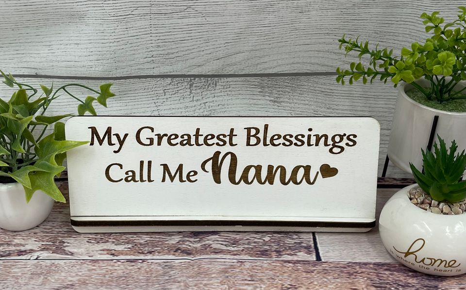 Nana Sign - My Greatest Blessings Call Me Nana with Grandkid kids Tiles