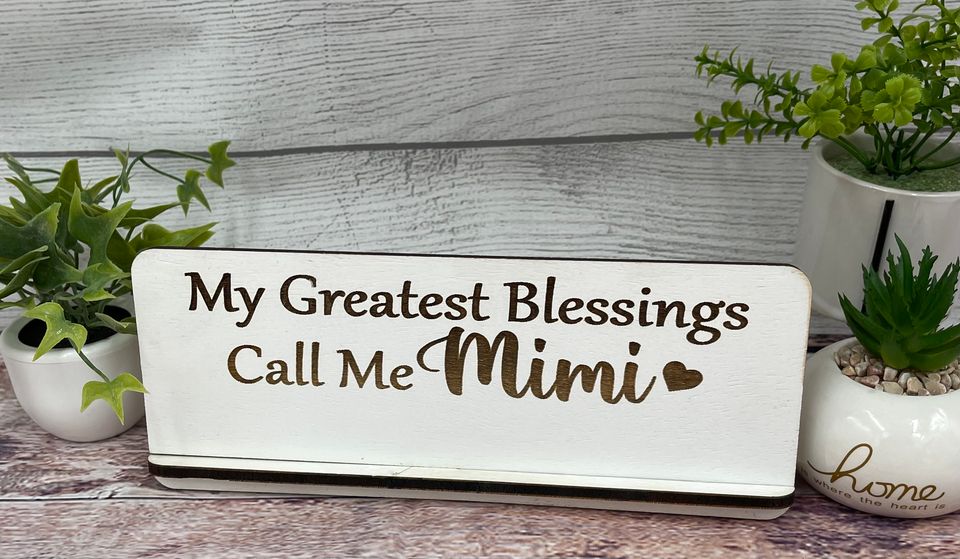 Mimi Sign - My Greatest Blessing Call Me Mimi with Grandkid kids Tiles!