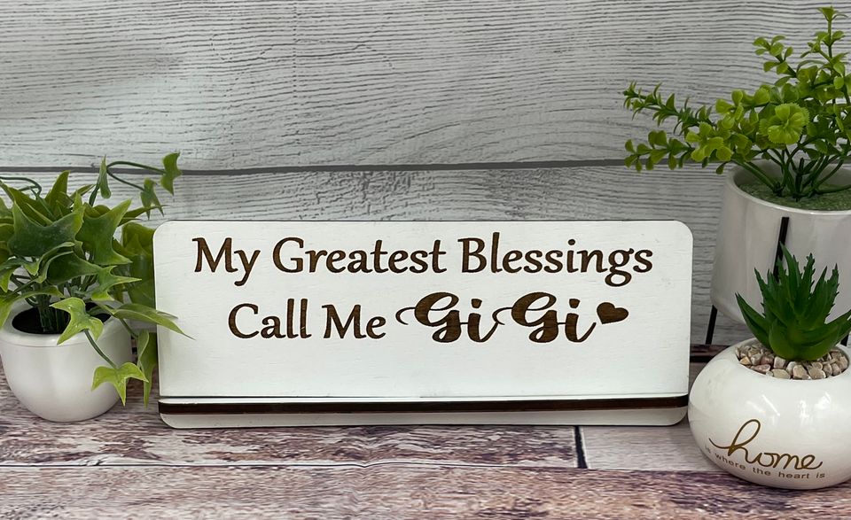 GiGi Sign - My Greatest Blessings Call Me GiGi with Grandkid Kids Tiles