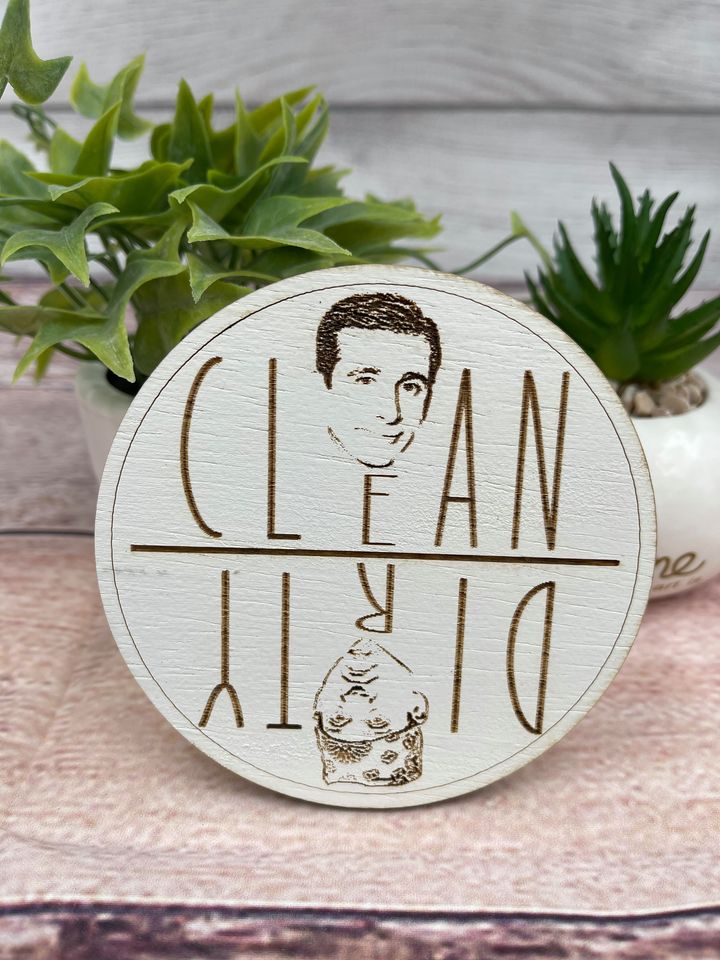 The OFFICE DISHWASHER MAGNET - Clean Dirty Magnet - Michael Scott & Prison Mike - Kitchen Tool