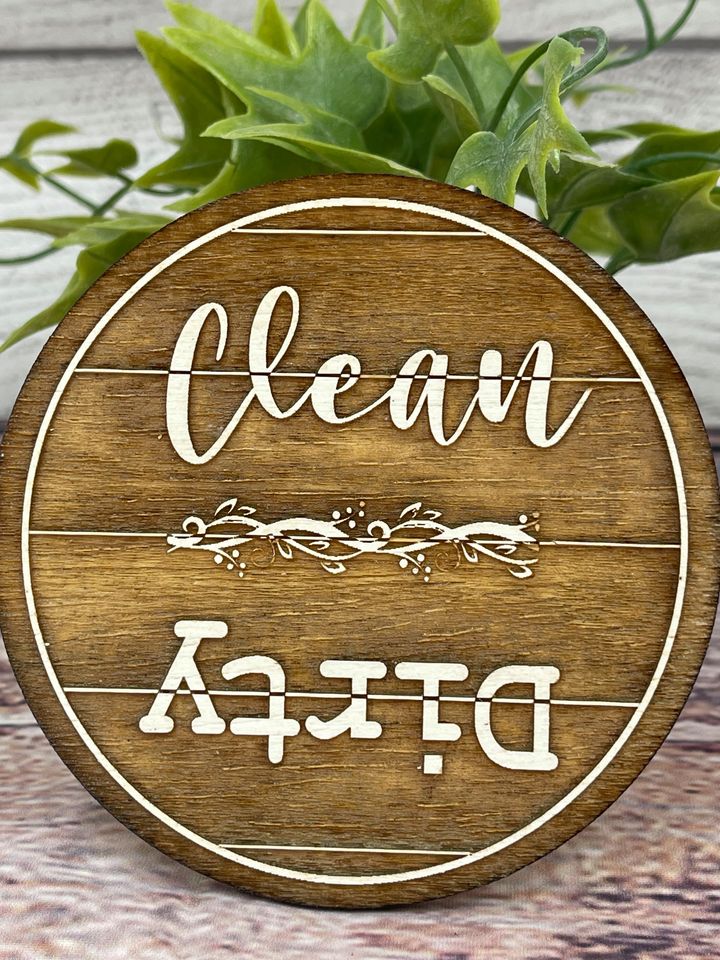 DISHWASHER CLEAN DIRTY MAGNET Rustic Farmhouse Inspired - Natural Shiplap Look