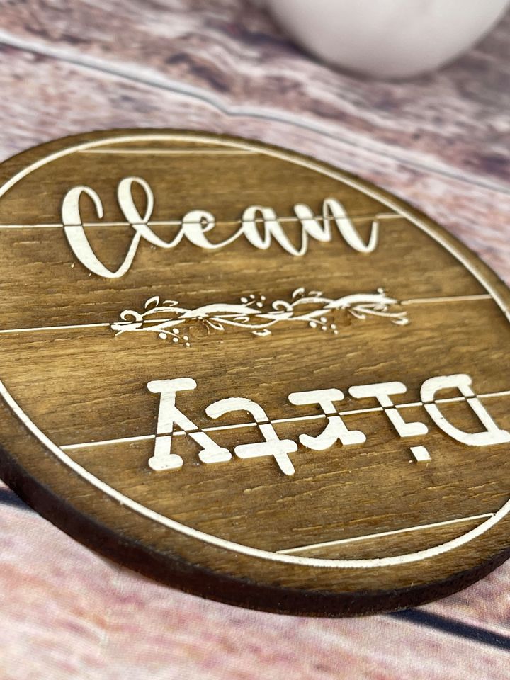 DISHWASHER CLEAN DIRTY MAGNET Rustic Farmhouse Inspired - Natural Shiplap Look