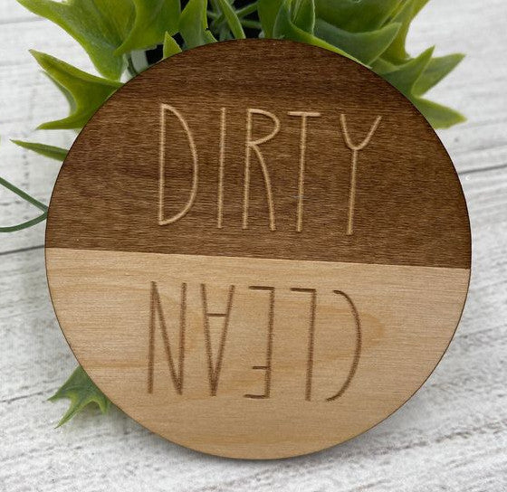 Dishwasher Magnet Natural Two Tone Clean Dirty Magnetic Sign for Dishw –  Laser in the Loft