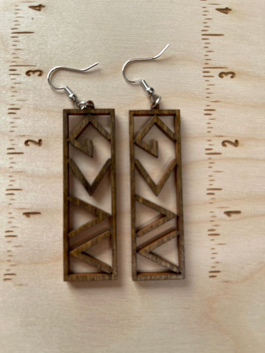 God Is Greater Than the Highs and Lows Wooden Rectangle Religious Christian Dangling Earrings