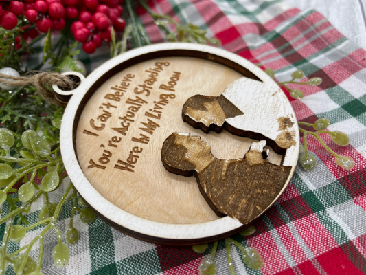 Christmas Vacation Inspired Christmas Ornament - Cousin Eddie & Clark Eggnog Scene