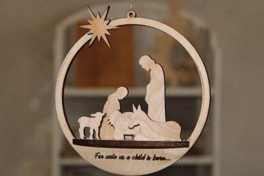 5" Nativity Ornament - Personalization Available