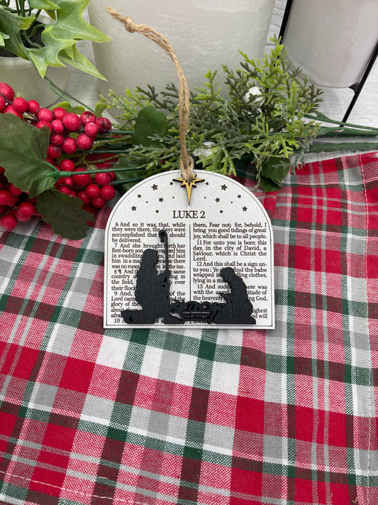 Nativity Religious Scripture Christmas Ornament - Luke 2