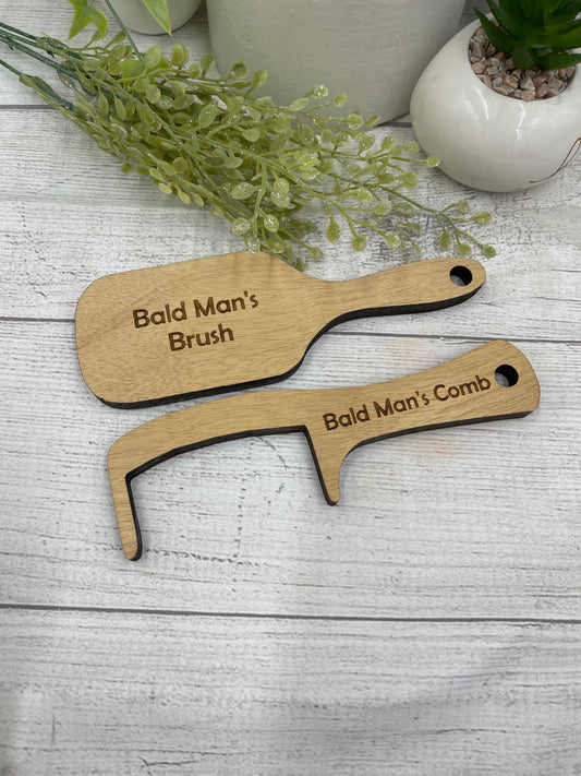 Humorous Bald Man Grooming Kit: Novelty Brush & Comb Set for Hair Loss - Funny Gag Gift