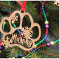 Wood Pet Paw Personalized Name Christmas Ornament for Fur Baby