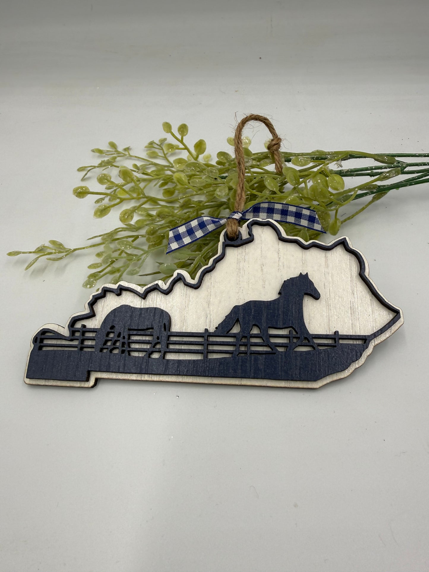 Kentucky Horse Blue and White Christmas Ornament for your Kentucky Tree!!