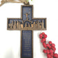 Nativity Cross Scripture with Cross in Background 3 layers dimensional Christmas Ornament - Religious Luke 2:11