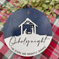 Engraved Nativity Scene Wooden Christmas Ornament: O Holy Night