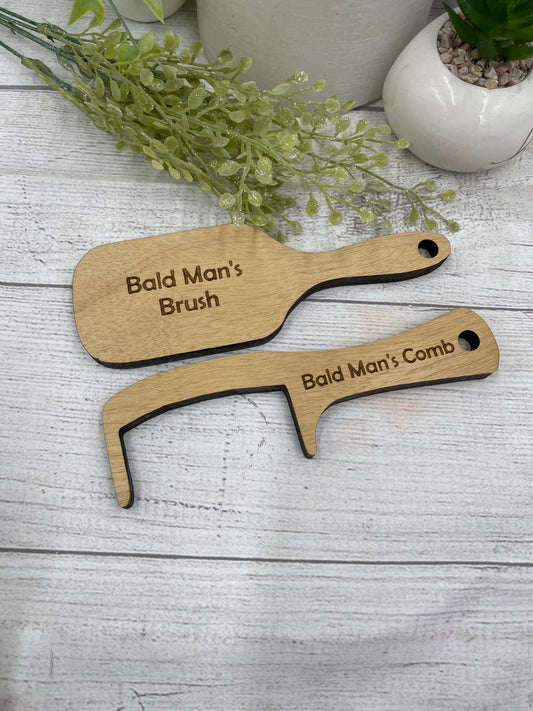 Humorous Bald Man Grooming Kit: Novelty Brush & Comb Set for Hair Loss - Funny Gag Gift