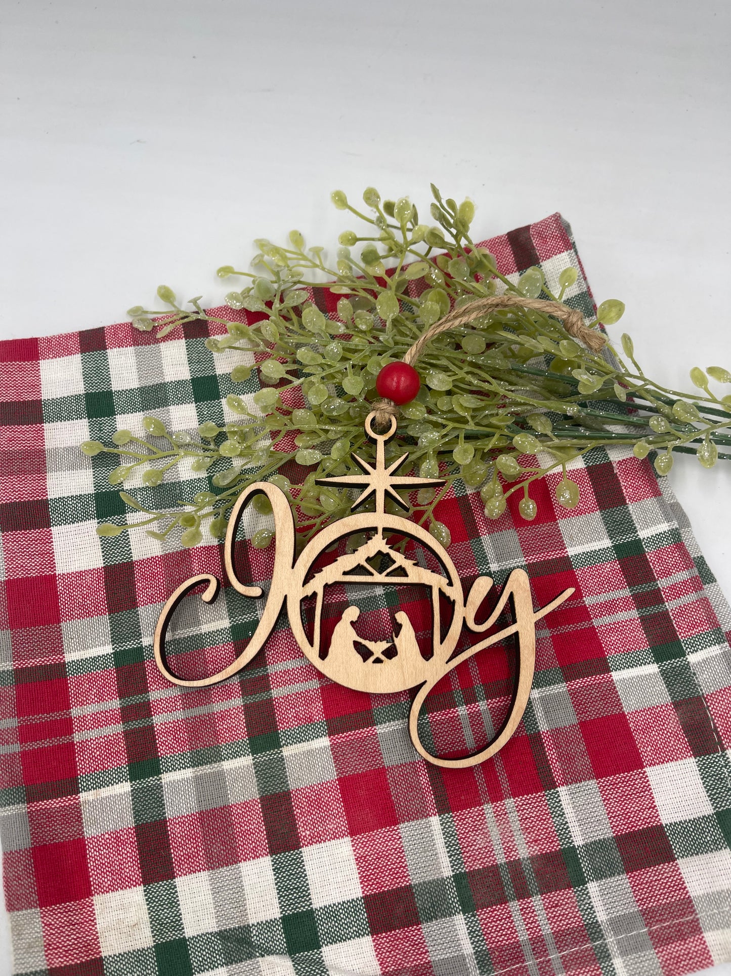 Joy Nativity Christmas Ornament Wood Nativity Joy Ornament Religious Wood Christmas Ornament Laser Cut Nativity Scene Ornament