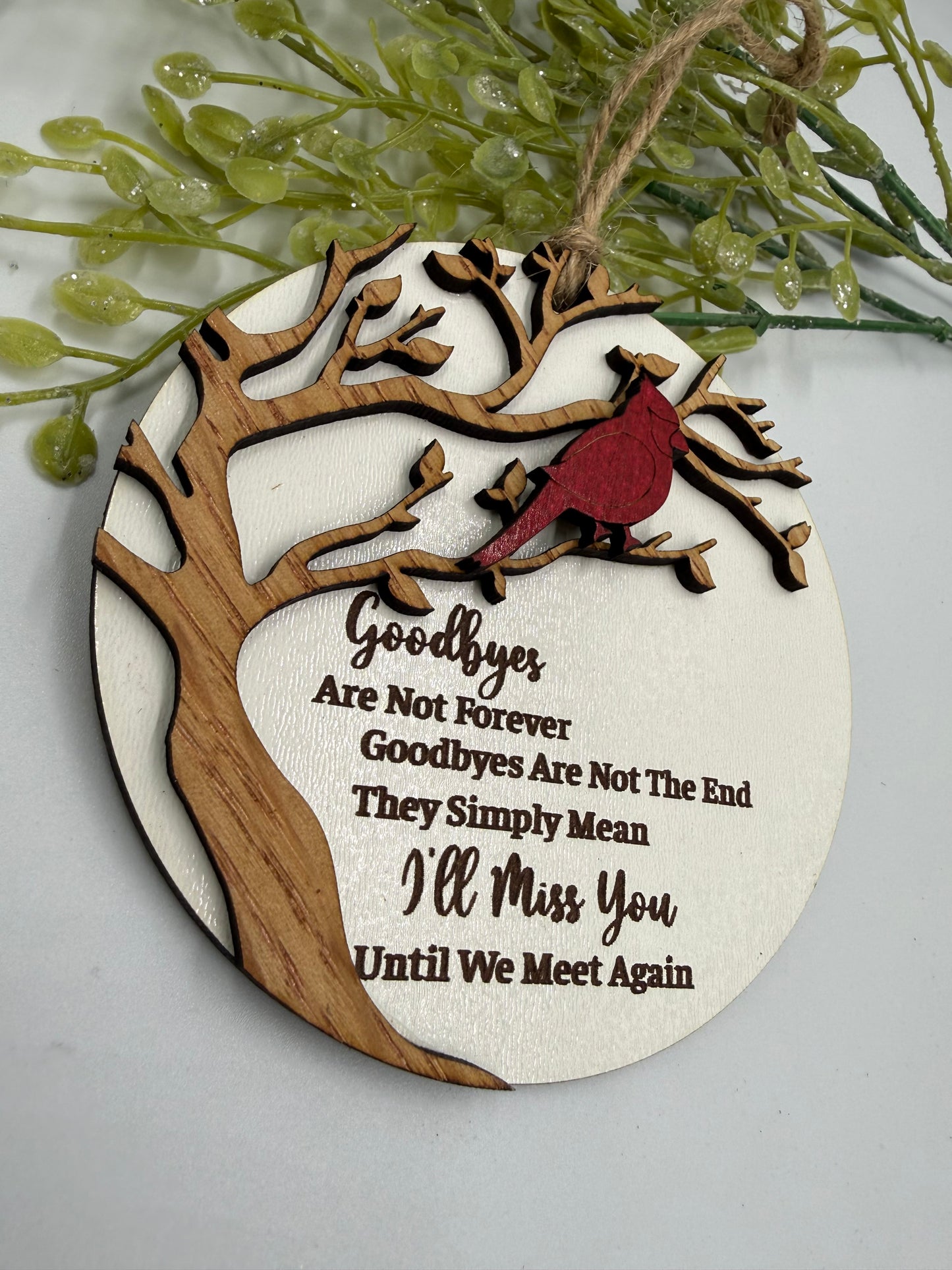 Cardinal Memorial Ornament | Laser Cut Wooden Remembrance Ornament | Sympathy Gift | In Memory Of Christmas Keepsake