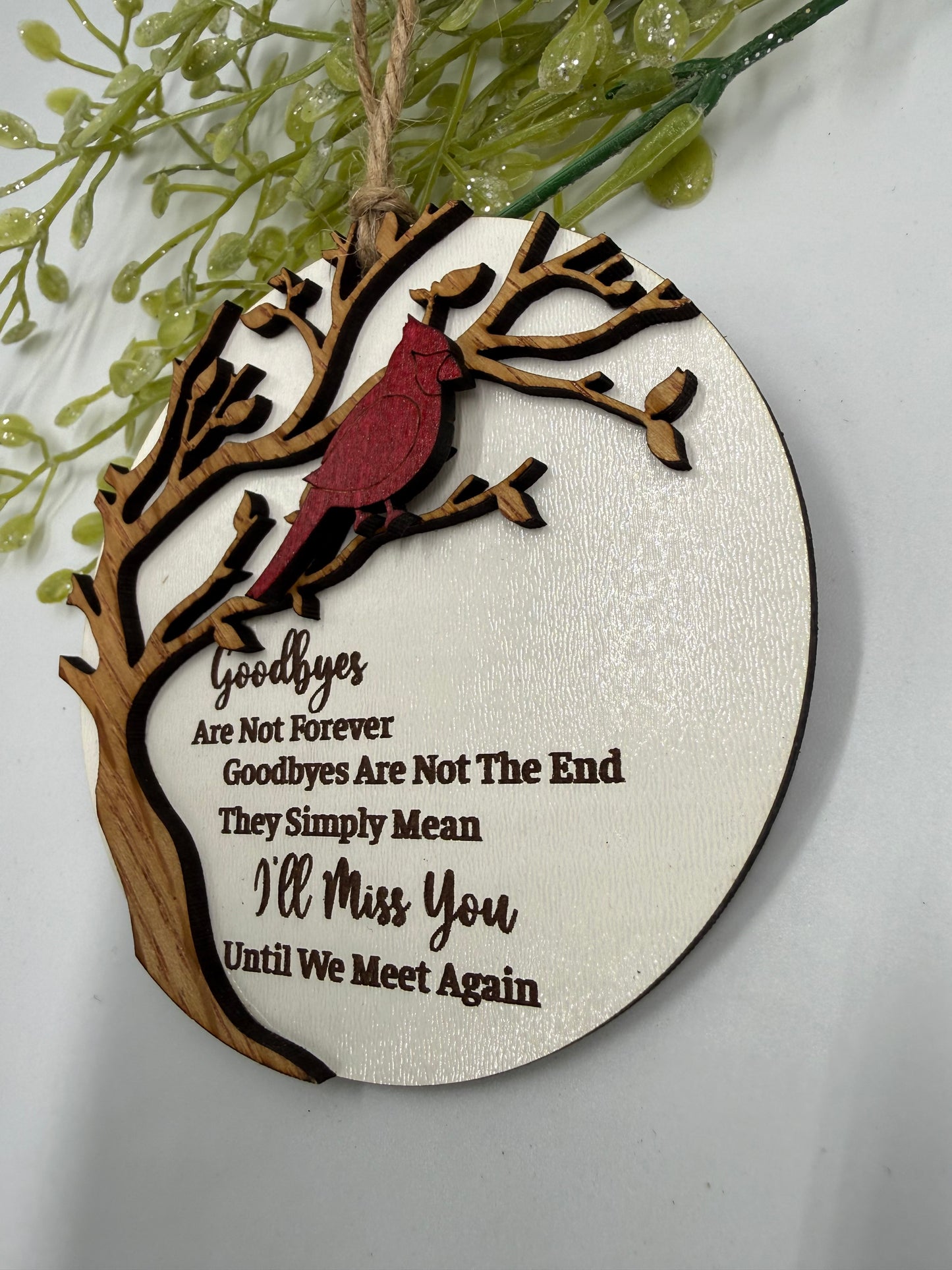 Cardinal Memorial Ornament | Laser Cut Wooden Remembrance Ornament | Sympathy Gift | In Memory Of Christmas Keepsake
