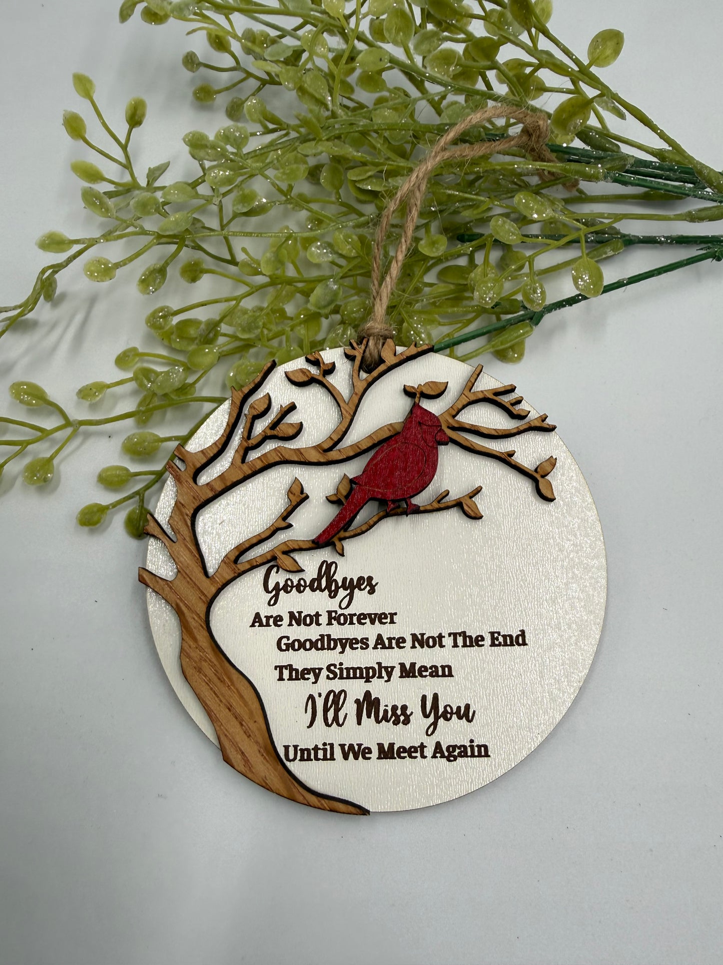 Cardinal Memorial Ornament | Laser Cut Wooden Remembrance Ornament | Sympathy Gift | In Memory Of Christmas Keepsake