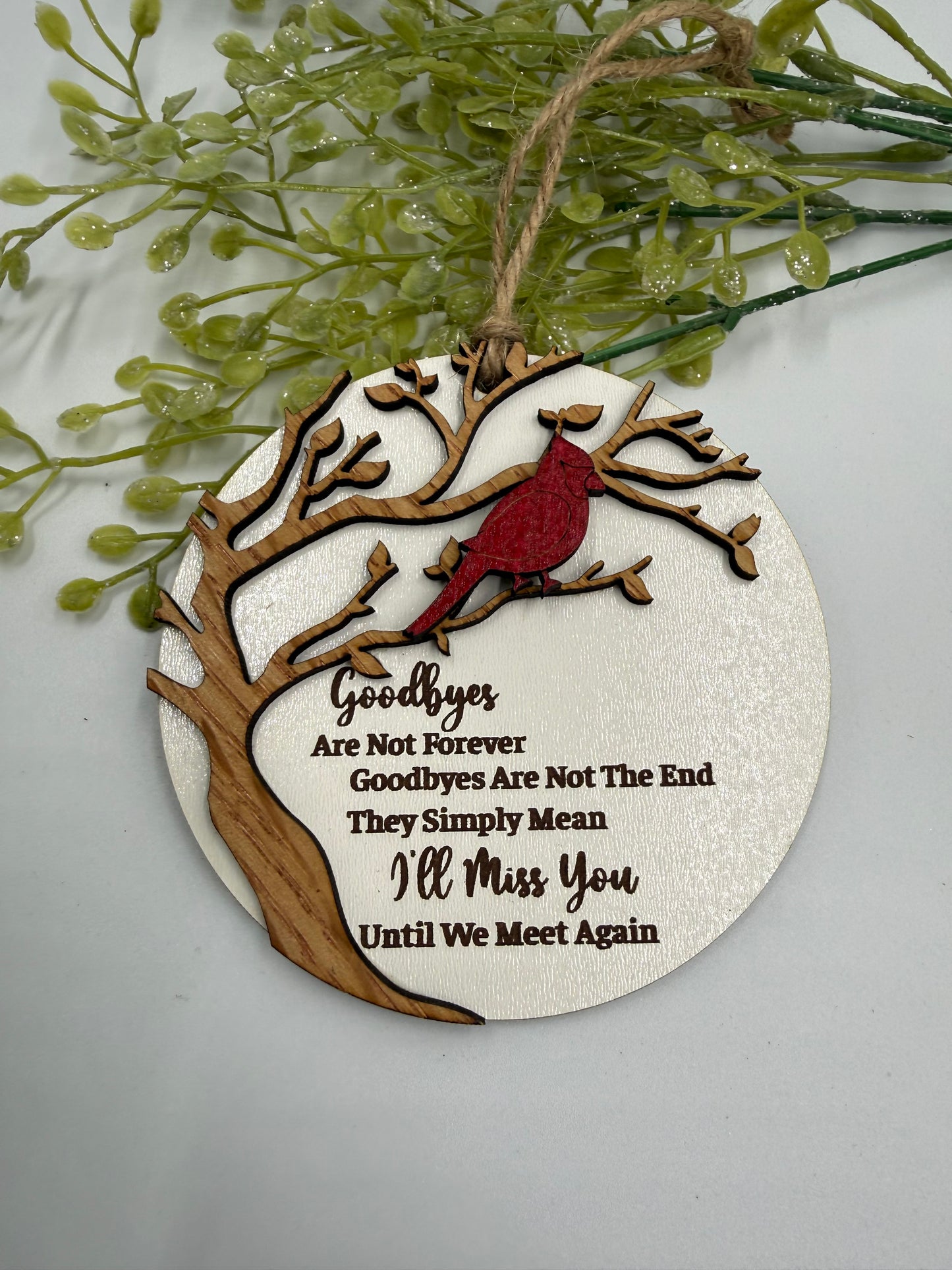 Cardinal Memorial Ornament | Laser Cut Wooden Remembrance Ornament | Sympathy Gift | In Memory Of Christmas Keepsake