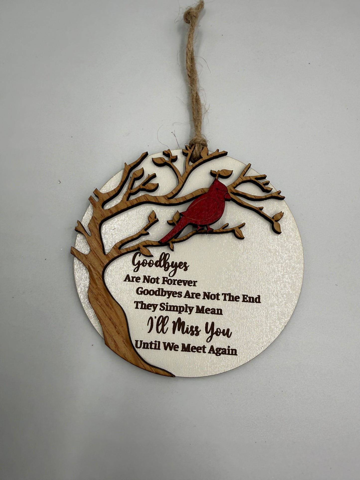 Cardinal Memorial Ornament | Laser Cut Wooden Remembrance Ornament | Sympathy Gift | In Memory Of Christmas Keepsake