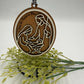 Actual wooden nativity ornament with gingham hanging ribbon