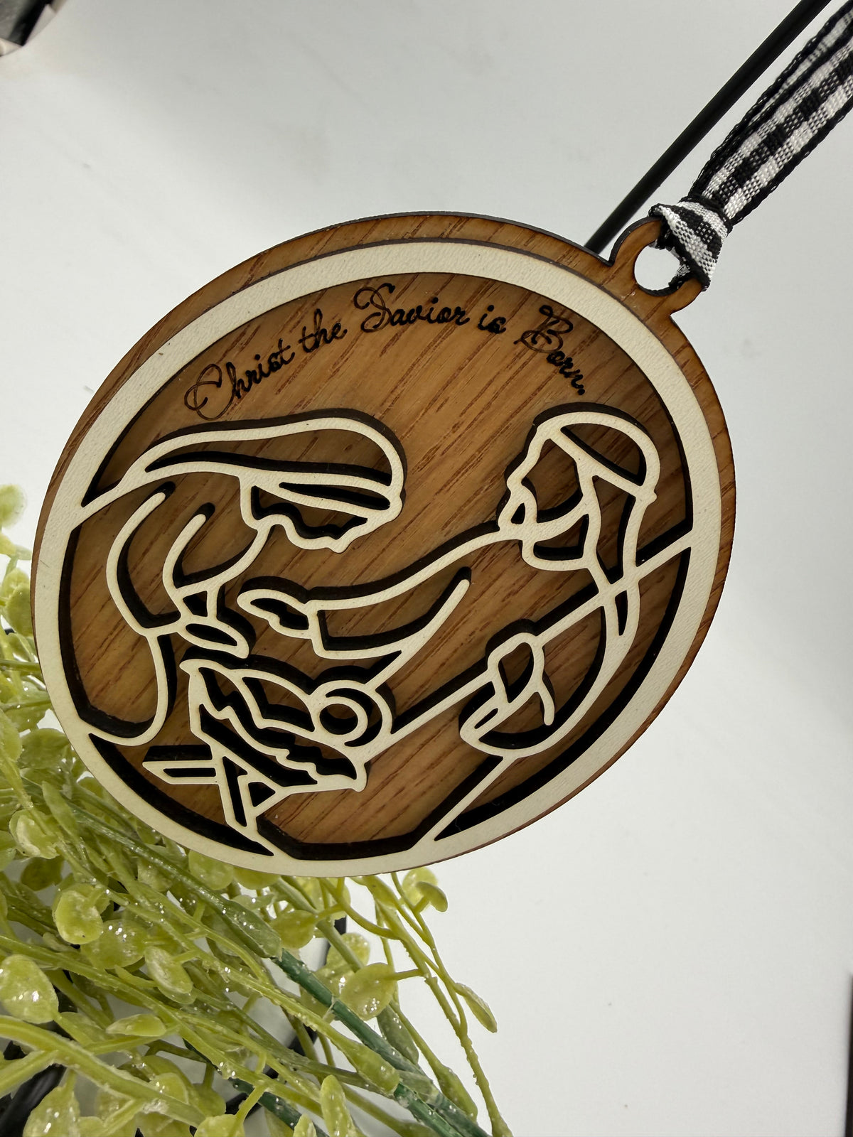Christ the Savior Is Born – Wooden Nativity Christmas Ornament