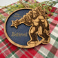 Personalized Bigfoot Believe Christmas Ornament – Wooden Sasquatch Family Name Gift