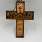 Nativity Cross Scripture with Cross in Background Natural finish 3 layers dimensional Christmas Ornament - Religious Luke 2:11