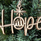 Nativity Christmas Story Wood Religious Christmas Ornament: Love, Hope, Joy