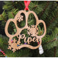 Wood Pet Paw Personalized Name Christmas Ornament for Fur Baby