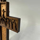 Nativity Cross Scripture with Cross in Background Natural finish 3 layers dimensional Christmas Ornament - Religious Luke 2:11