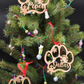 Wood Pet Paw Personalized Name Christmas Ornament for Fur Baby