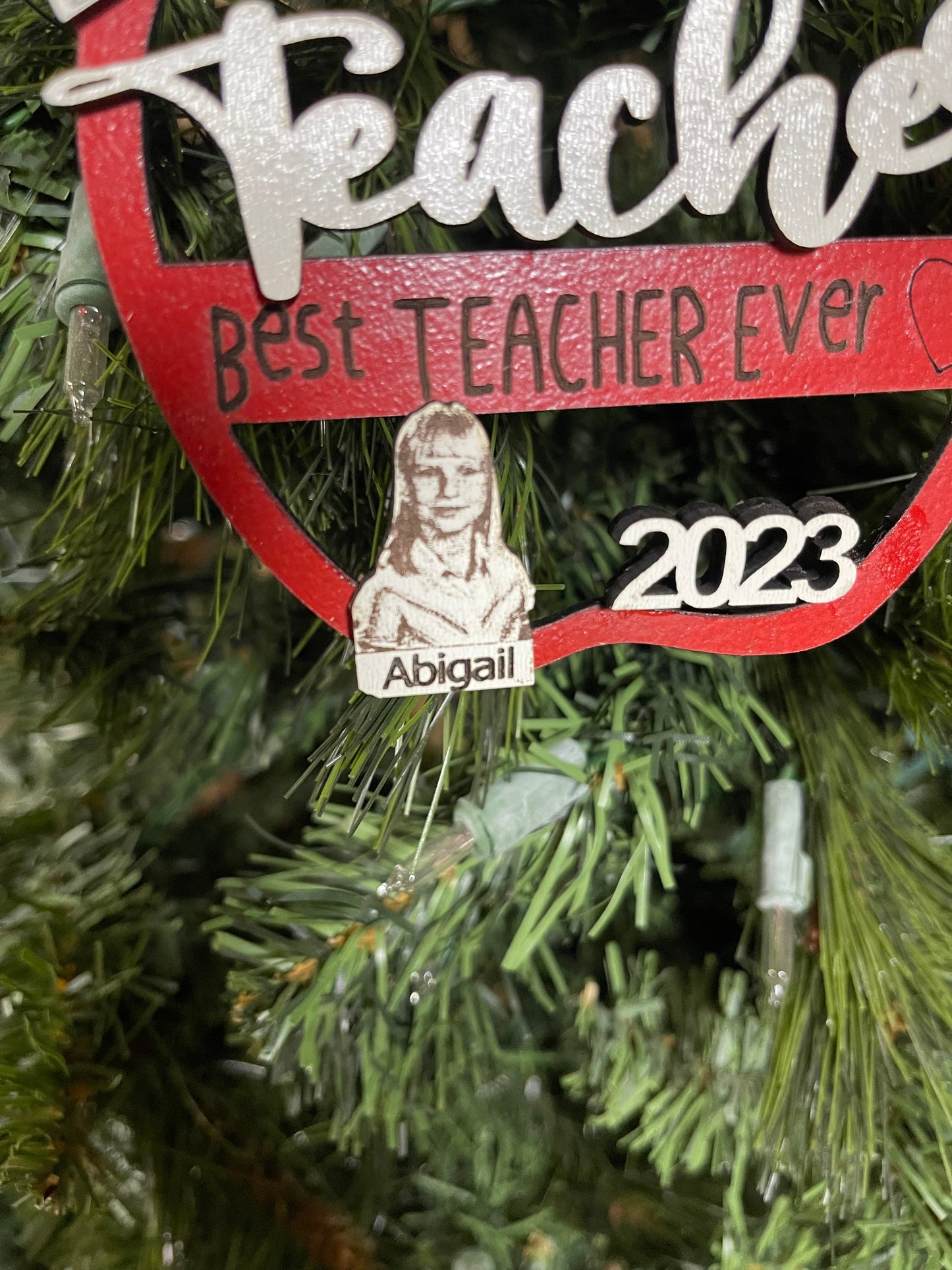 Teacher Ornament for Teacher Student Gift for Teacher Personalized Teacher Gift Ornament Class Picture from Student Elementary School Child
