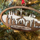 Nativity Ornament From the Manger to the Cross Christmas Wood Ornament Natural Wood
