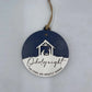 Engraved Nativity Scene Wooden Christmas Ornament: O Holy Night