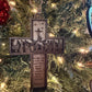 Nativity Cross Scripture with Cross in Background Natural finish 3 layers dimensional Christmas Ornament - Religious Luke 2:11