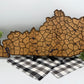 Wood Kentucky County Map Sign KY State Map Wall Art Laser Cut
