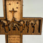 Nativity Cross Scripture with Cross in Background Natural finish 3 layers dimensional Christmas Ornament - Religious Luke 2:11